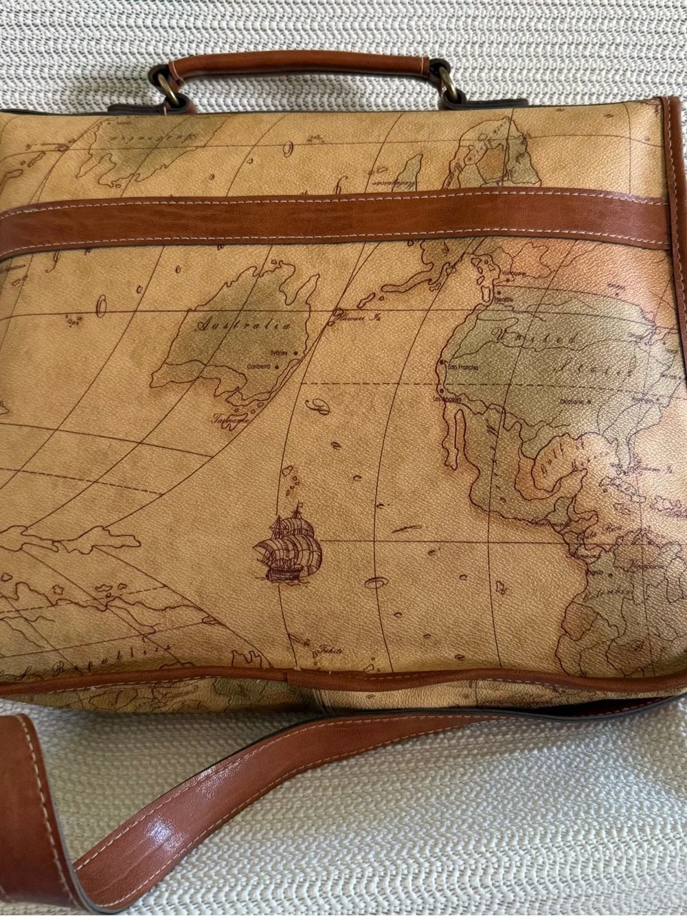 Vintage Columbus Collection World Map 5 Piece Luggage Travel Bag Set